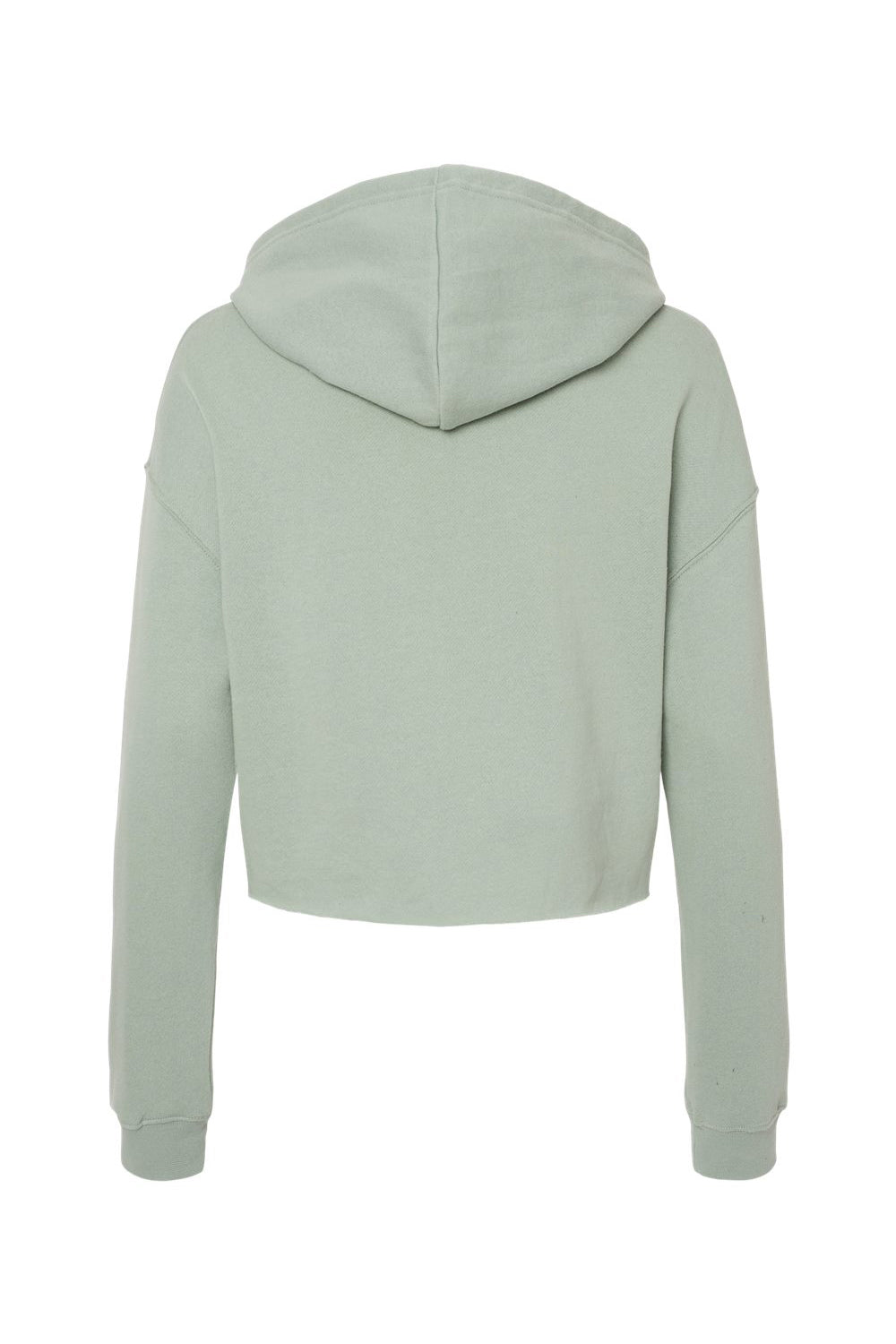 Independent Trading Company AFX64CRP Womens Crop Hooded Sweatshirt Hoodie Sage Green Flat Back