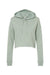 Independent Trading Company AFX64CRP Womens Crop Hooded Sweatshirt Hoodie Sage Green Flat Front