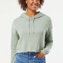 Independent Trading Company Womens Crop Hooded Sweatshirt Hoodie - Sage Green