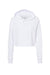 Independent Trading Company AFX64CRP Womens Crop Hooded Sweatshirt Hoodie White Flat Front