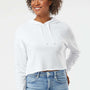 Independent Trading Company Womens Crop Hooded Sweatshirt Hoodie - White