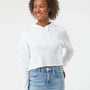 Independent Trading Co. Womens Crop Hooded Sweatshirt Hoodie - White - NEW