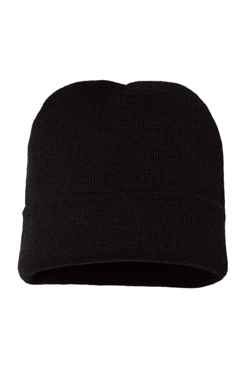 Cap America Hats TKN24 Unisex USA Made Cuffed Knit Beanie Black Flat Front