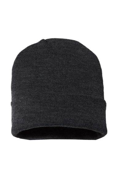 Cap America Hats TKN24 Unisex USA Made Cuffed Knit Beanie Heather Dark Grey Flat Front