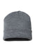 Cap America Hats TKN24 Unisex USA Made Cuffed Knit Beanie Heather Grey Flat Front