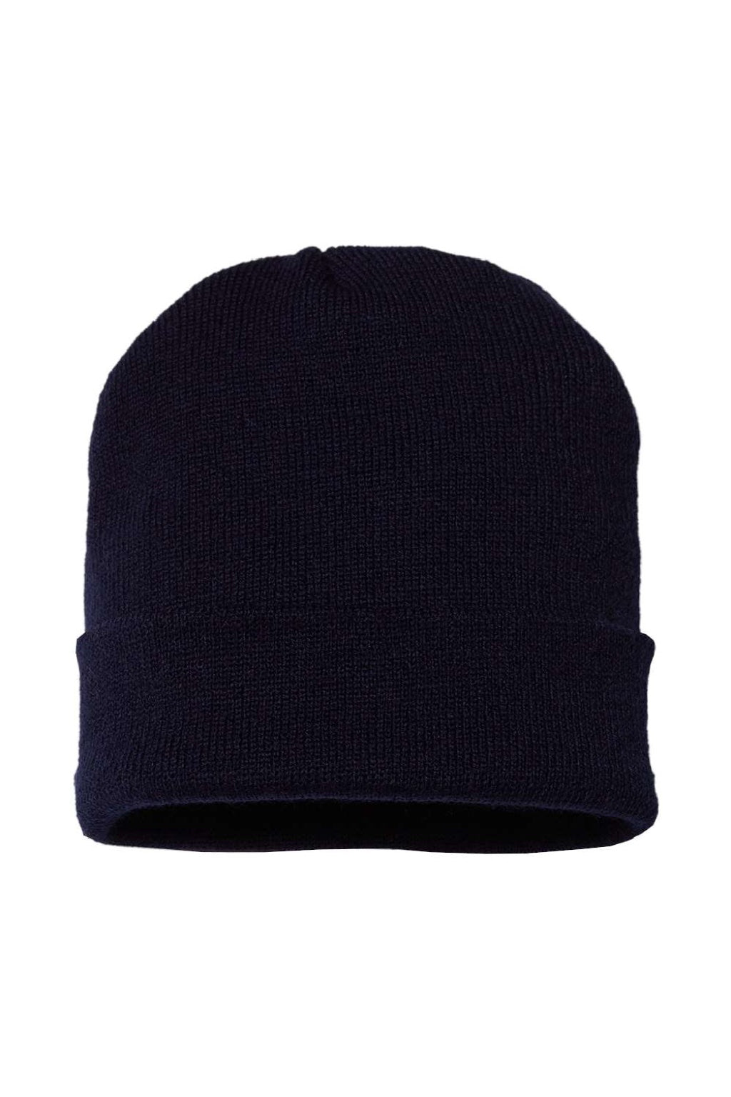 Cap America Hats TKN24 Unisex USA Made Cuffed Knit Beanie True Navy Blue Flat Front