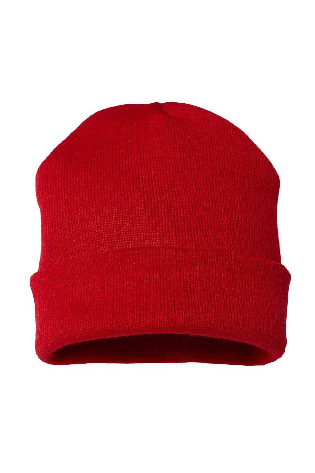 Cap America Hats TKN24 Unisex USA Made Cuffed Knit Beanie True Red Flat Front