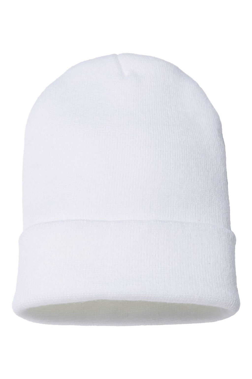 Cap America Hats TKN24 Unisex USA Made Cuffed Knit Beanie White Flat Front