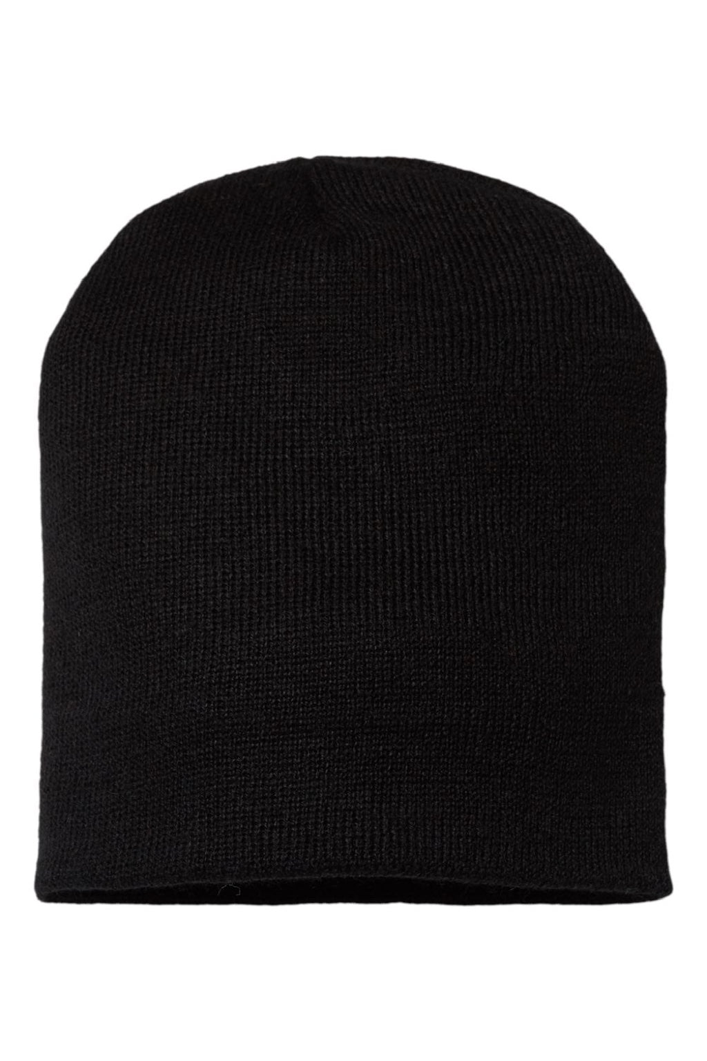 Cap America Hats TKN28 Unisex USA Made Cuffed Knit Beanie Black Flat Front