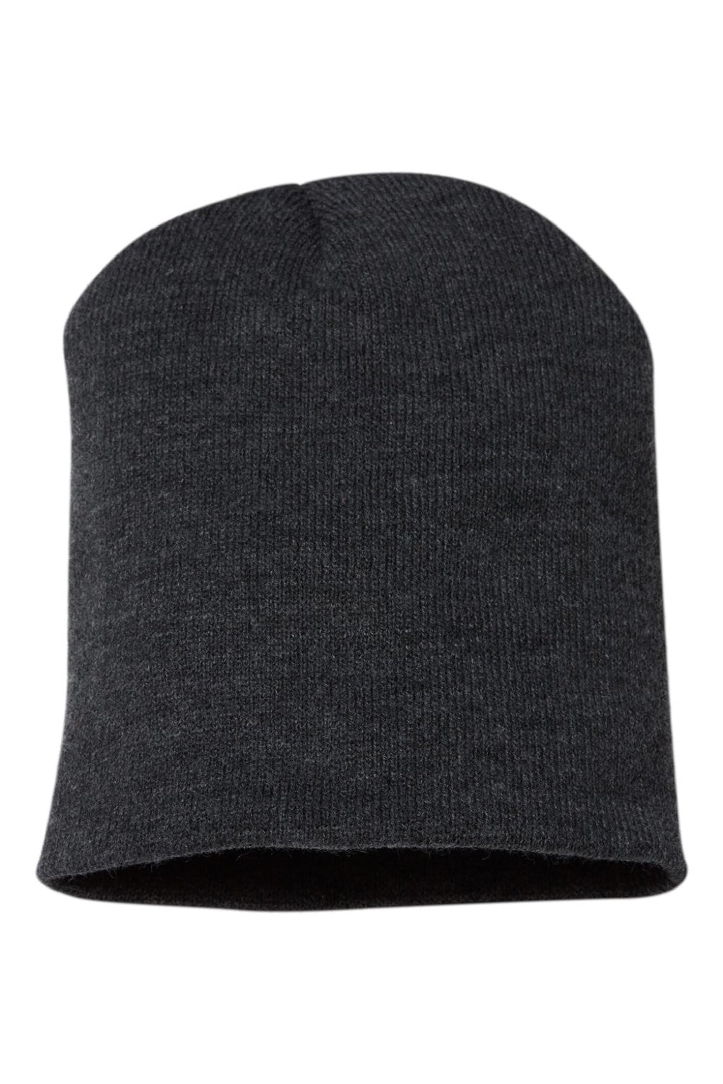 Cap America Hats TKN28 Unisex USA Made Cuffed Knit Beanie Heather Dark Grey Flat Front