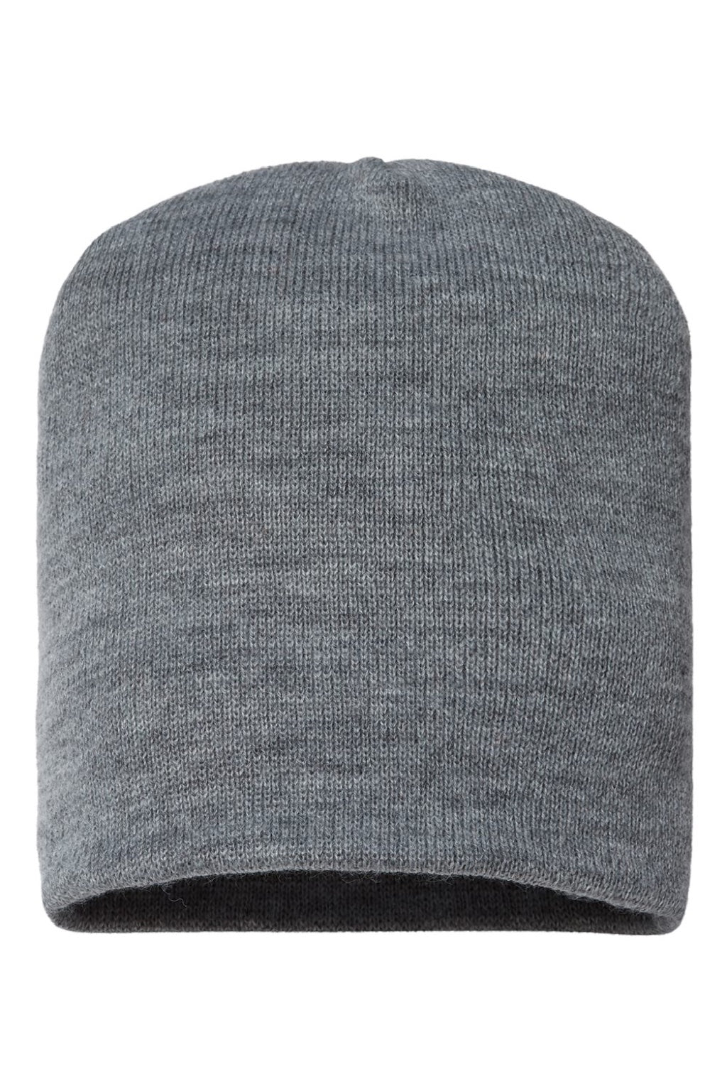 Cap America Hats TKN28 Unisex USA Made Cuffed Knit Beanie Heather Grey Flat Front