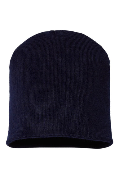 Cap America Hats TKN28 Unisex USA Made Cuffed Knit Beanie True Navy Blue Flat Front