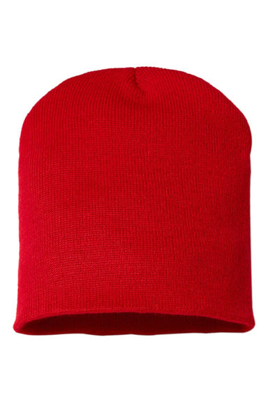 Cap America Hats TKN28 Unisex USA Made Cuffed Knit Beanie True Red Flat Front