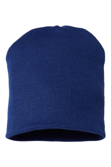 Cap America Hats TKN28 Unisex USA Made Cuffed Knit Beanie True Royal Blue Flat Front