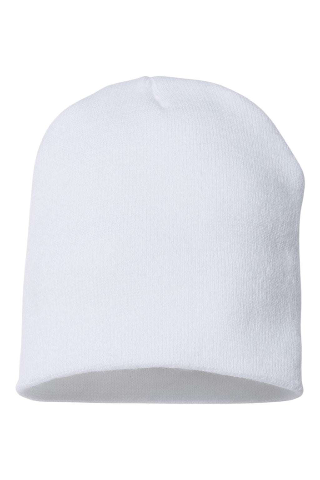 Cap America Hats TKN28 Unisex USA Made Cuffed Knit Beanie White Flat Front