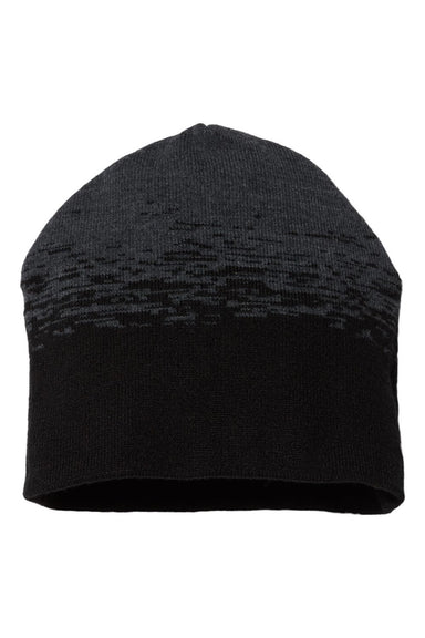 Cap America Hats RKS9 Unisex USA Made Static Beanie Black/Dark Heather Grey Flat Front