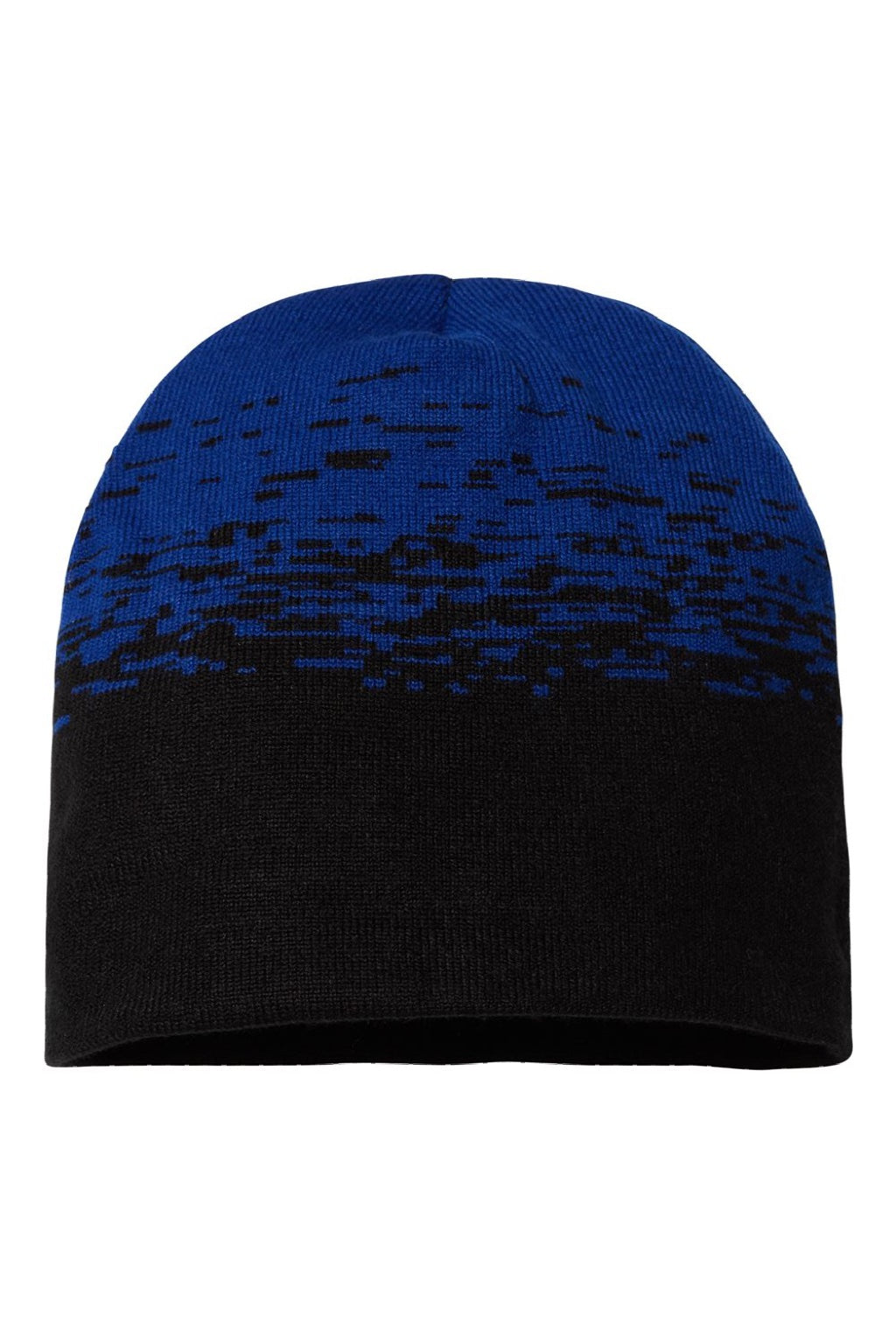Cap America Hats RKS9 Unisex USA Made Static Beanie Black/True Royal Blue Flat Front