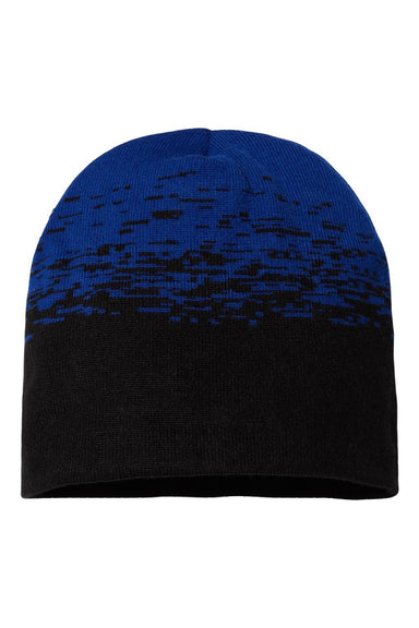 Cap America Hats RKS9 Unisex USA Made Static Beanie Black/True Royal Blue Flat Front