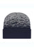 Cap America Hats RKS12 Unisex USA Made Static Cuffed Beanie True Navy Blue/Heather Grey Flat Front