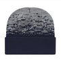 Cap America Hats Unisex USA Made Static Cuffed Beanie - True Navy Blue/Heather Grey - Closeout