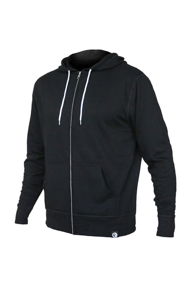 Quikflip LAFZH Mens 2-in-1 Hero Lite Full Zip Hooded Sweatshirt Hoodie Black Flat Front