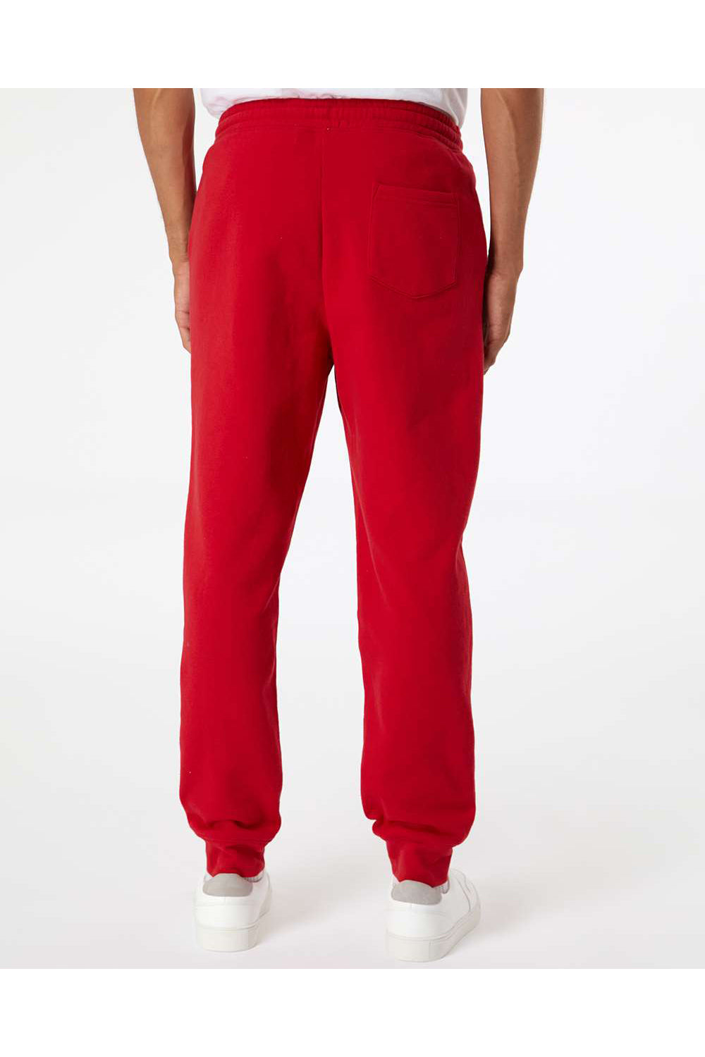 Independent Trading Co. IND20PNT Mens Fleece Sweatpants w/ Pockets Red Model Back