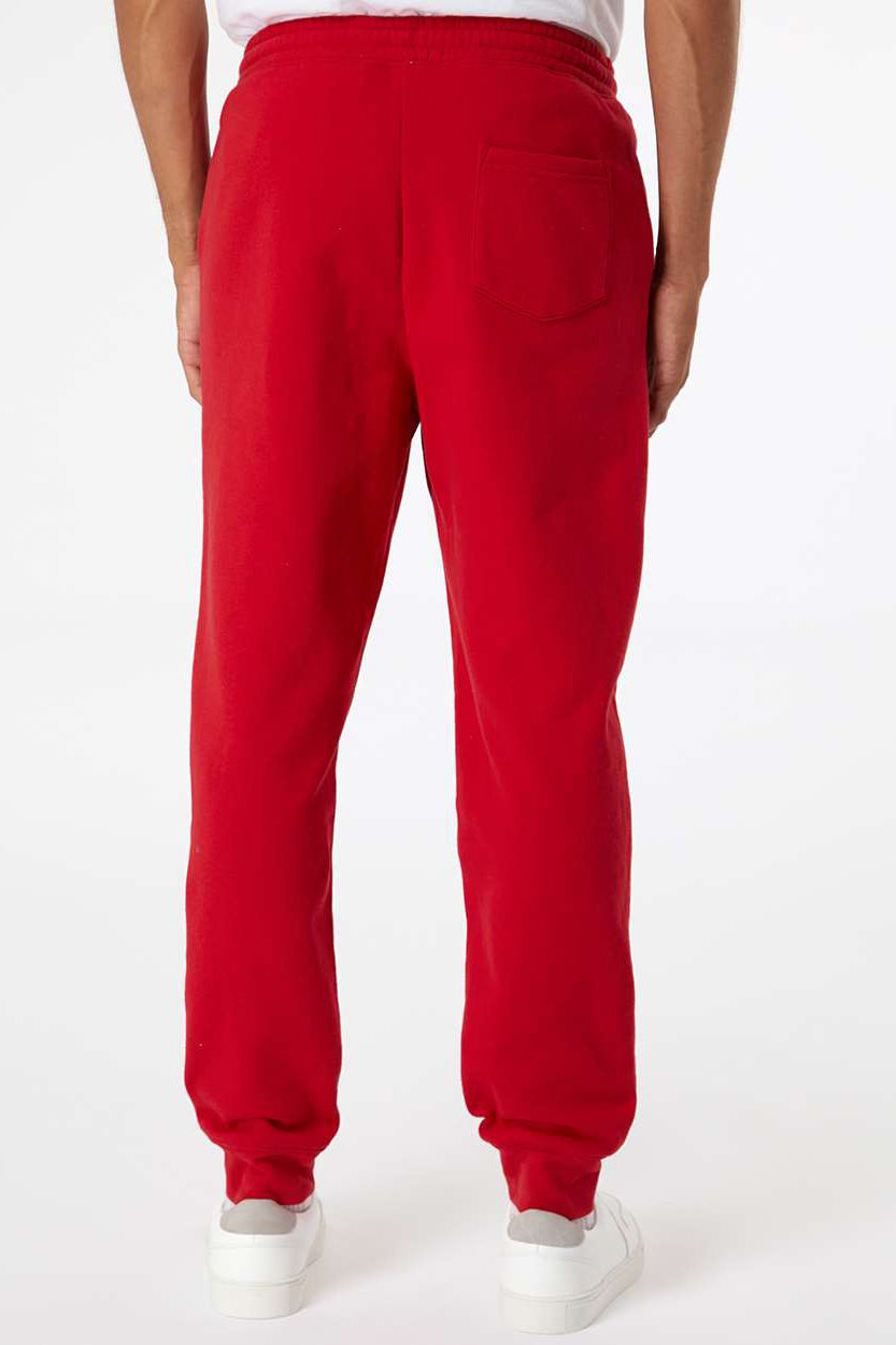Independent Trading Company IND20PNT Mens Fleece Sweatpants w/ Pockets Red Model Back