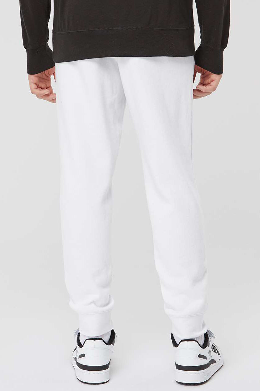 Independent Trading Company IND20PNT Mens Fleece Sweatpants w/ Pockets White Model Back