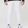 Independent Trading Co. Mens Fleece Sweatpants w/ Pockets - White - NEW
