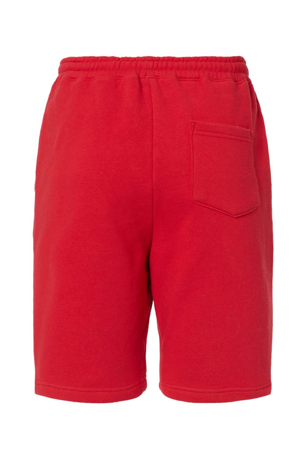 Independent Trading Company IND20SRT Mens Fleece Shorts w/ Pockets Red Flat Back