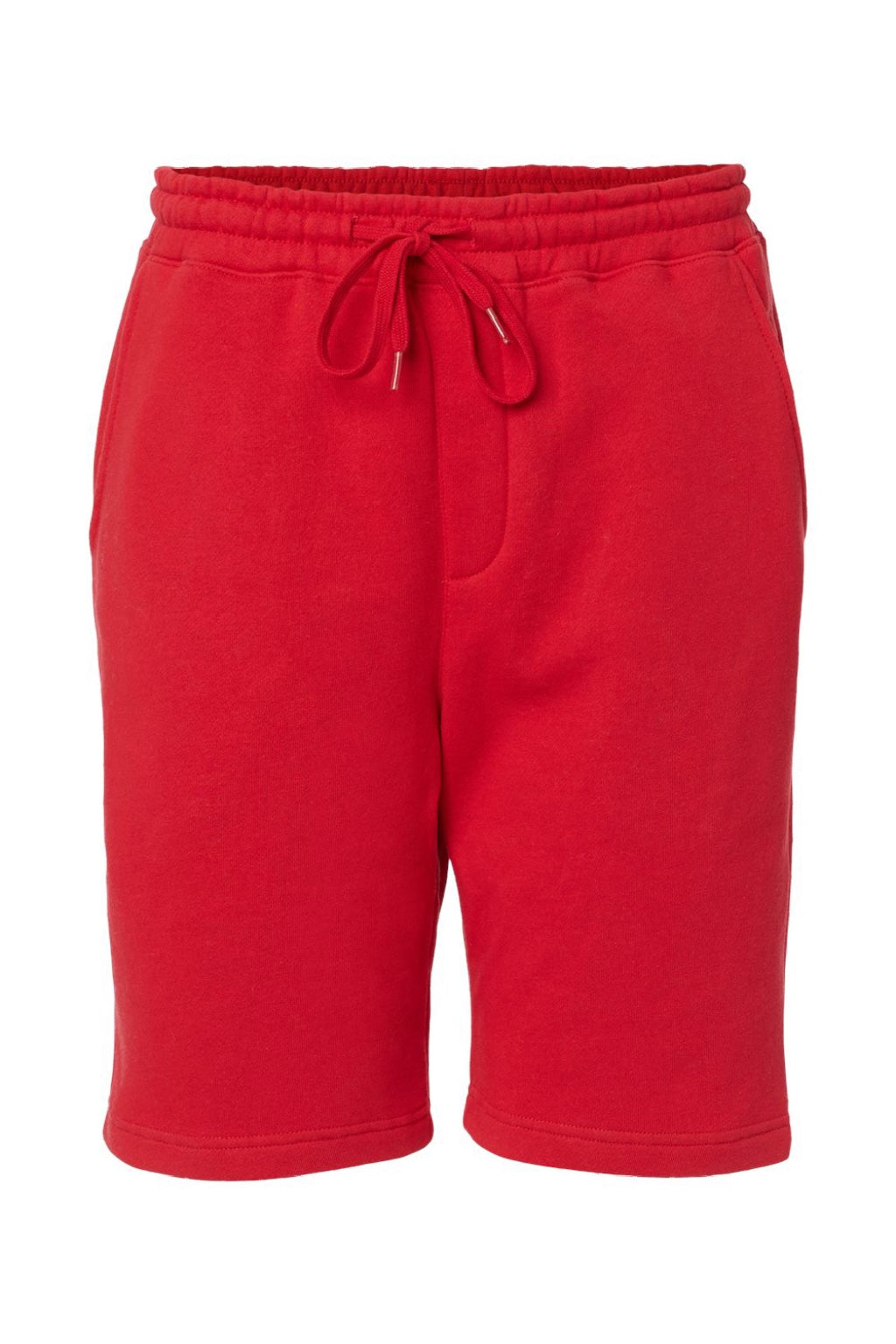 Independent Trading Company IND20SRT Mens Fleece Shorts w/ Pockets Red Flat Front