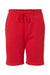 Independent Trading Company IND20SRT Mens Fleece Shorts w/ Pockets Red Flat Front