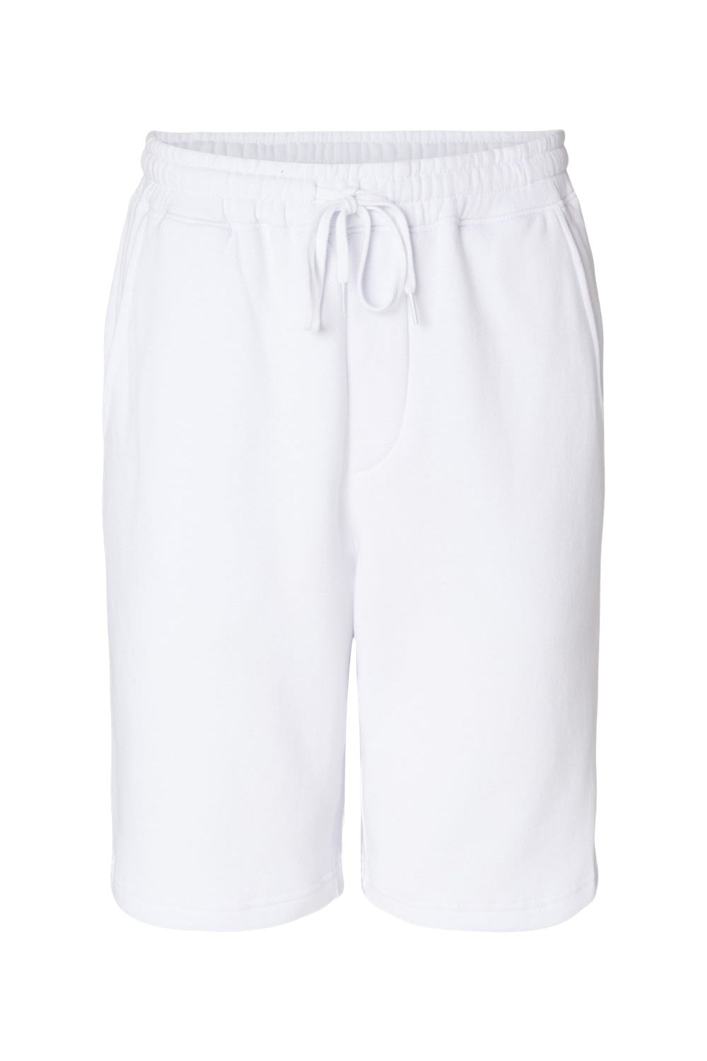 Independent Trading Co. IND20SRT Mens Fleece Shorts w/ Pockets White Flat Front