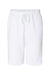 Independent Trading Company IND20SRT Mens Fleece Shorts w/ Pockets White Flat Front