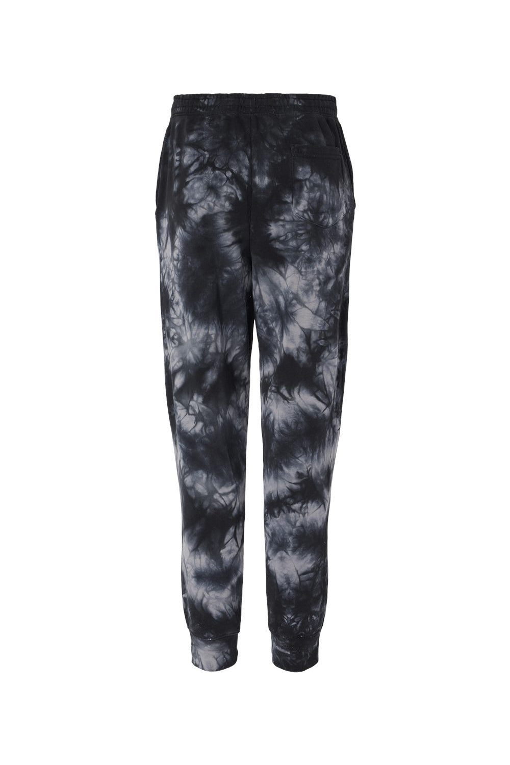 Independent Trading Company PRM50PTTD Mens Tie-Dye Fleece Sweatpants w/ Pockets Black Flat Back