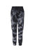 Independent Trading Company PRM50PTTD Mens Tie-Dye Fleece Sweatpants w/ Pockets Black Flat Back
