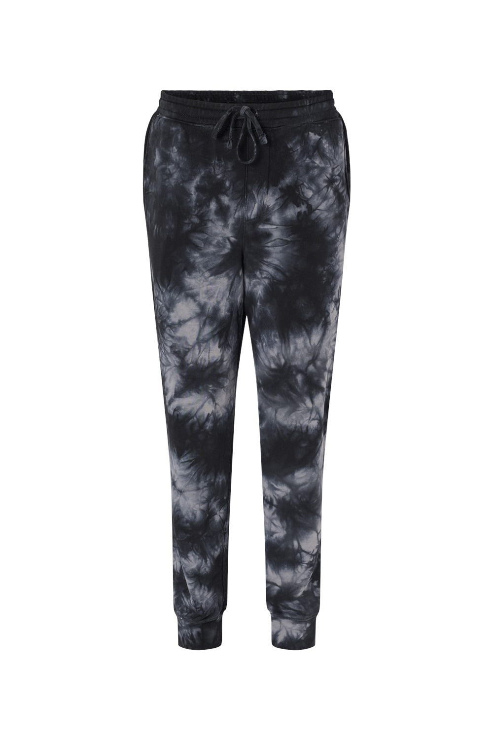 Independent Trading Co. PRM50PTTD Mens Tie-Dye Fleece Sweatpants w/ Pockets Black Flat Front