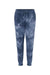 Independent Trading Co. PRM50PTTD Mens Tie-Dye Fleece Sweatpants w/ Pockets Navy Blue Flat Front
