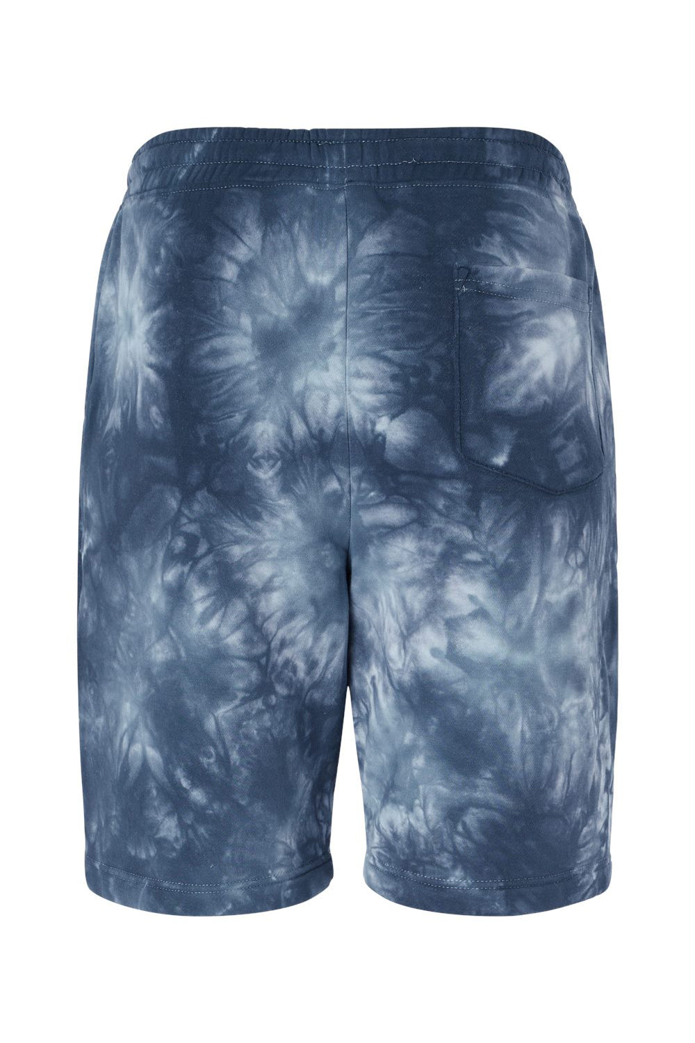 Independent Trading Co. PRM50STTD Mens Tie-Dye Fleece Shorts w/ Pockets Navy Blue Flat Back