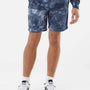 Independent Trading Co. Mens Tie-Dye Fleece Shorts w/ Pockets - Navy Blue - NEW