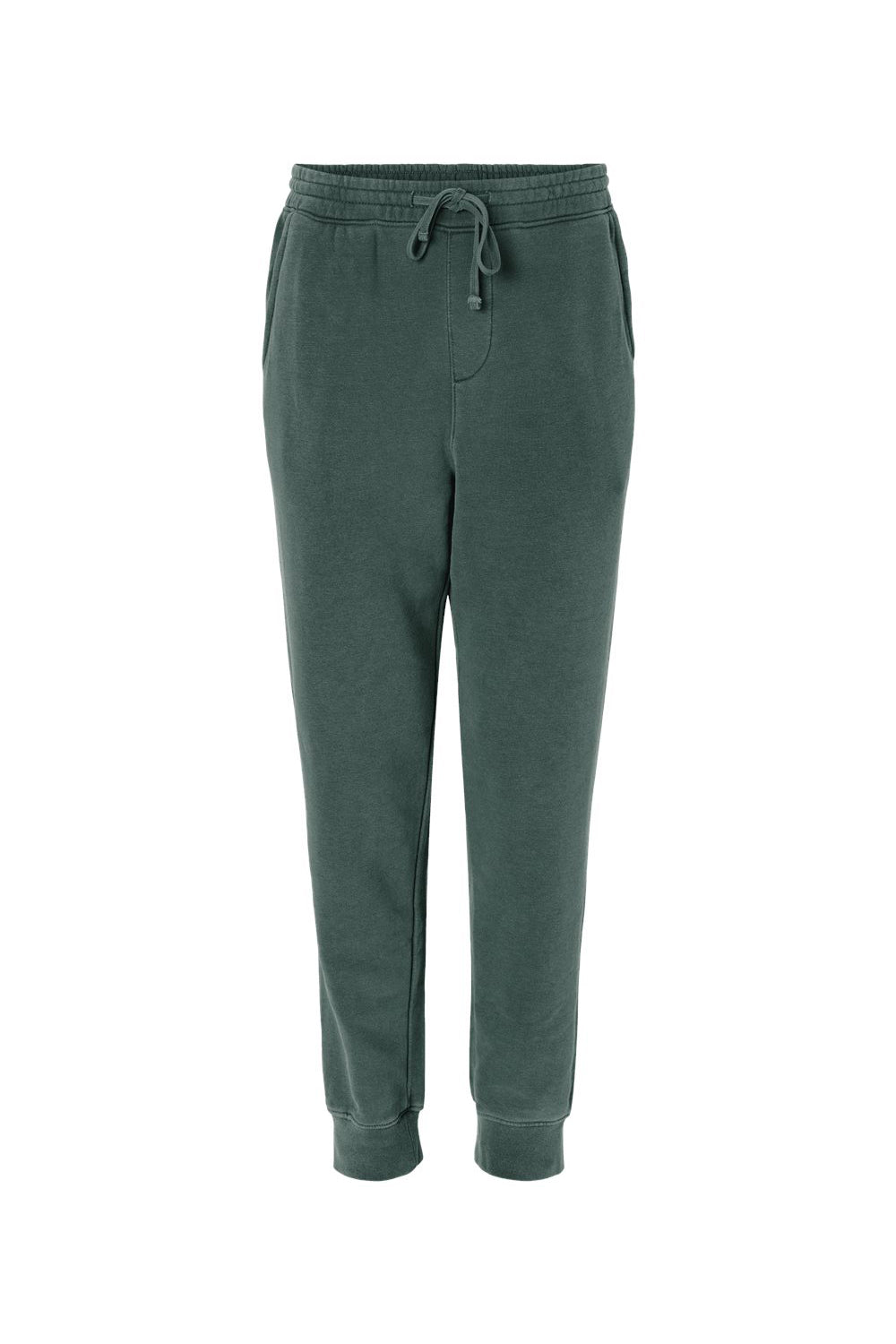 Independent Trading Company PRM50PTPD Mens Pigment Dyed Fleece Sweatpants w/ Pockets Alpine Green Flat Front