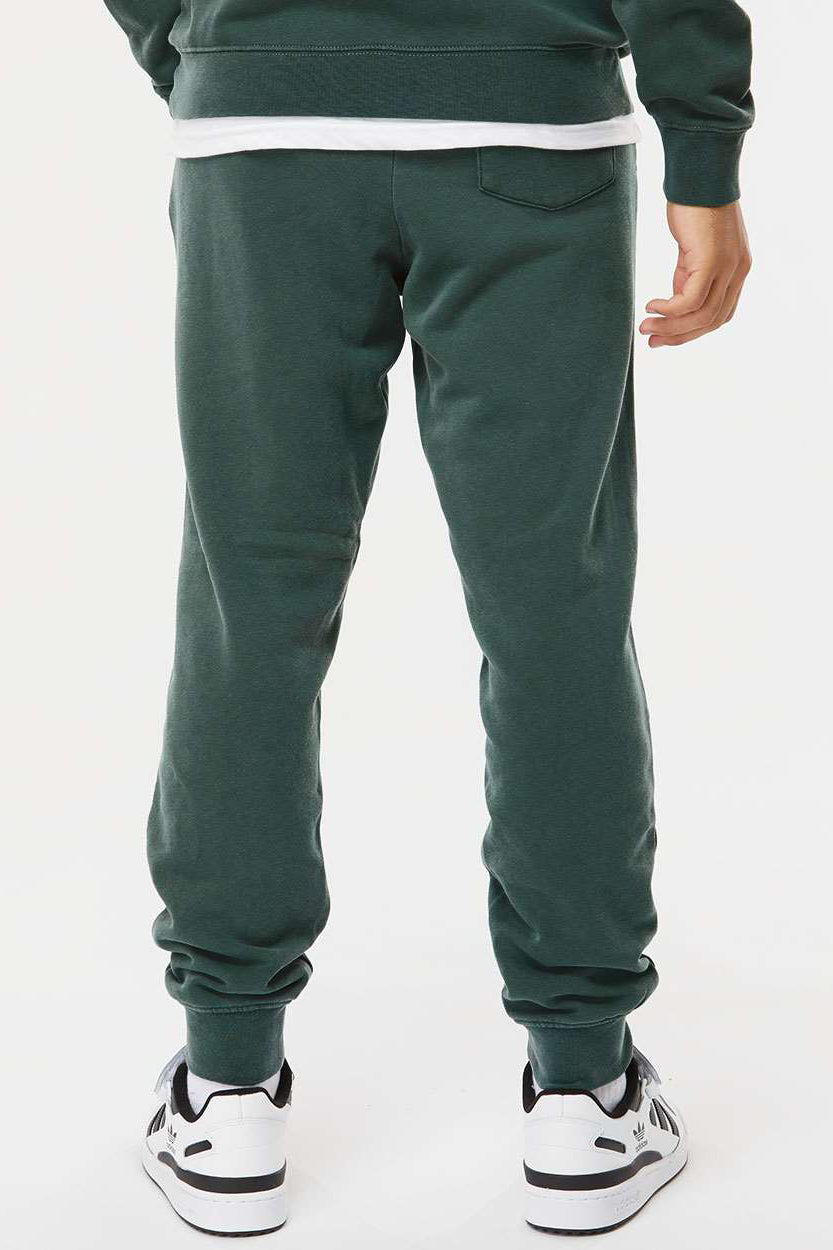 Independent Trading Company PRM50PTPD Mens Pigment Dyed Fleece Sweatpants w/ Pockets Alpine Green Model Back