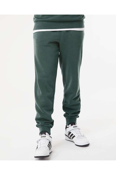 Independent Trading Co. PRM50PTPD Mens Pigment Dyed Fleece Sweatpants w/ Pockets Alpine Green Model Front