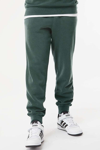 Independent Trading Company PRM50PTPD Mens Pigment Dyed Fleece Sweatpants w/ Pockets Alpine Green Model Front