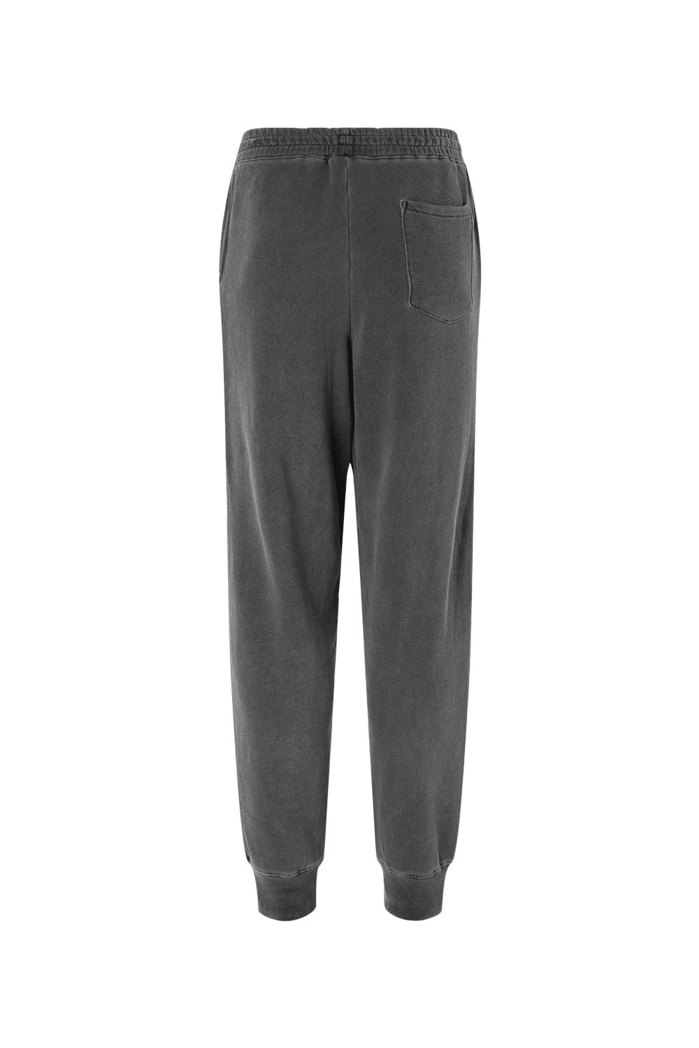 Independent Trading Company PRM50PTPD Mens Pigment Dyed Fleece Sweatpants w/ Pockets Black Flat Back