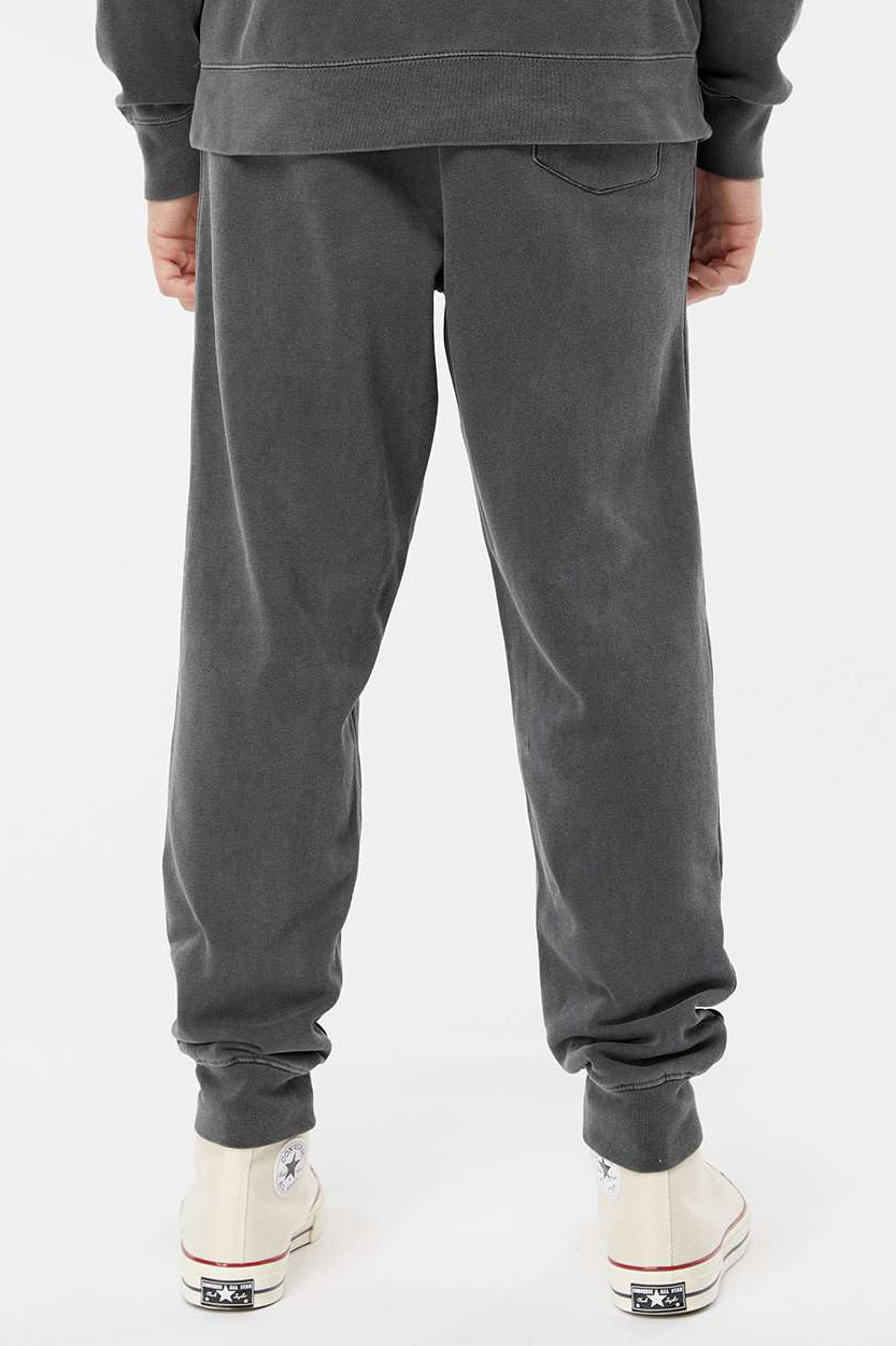 Independent Trading Company PRM50PTPD Mens Pigment Dyed Fleece Sweatpants w/ Pockets Black Model Back