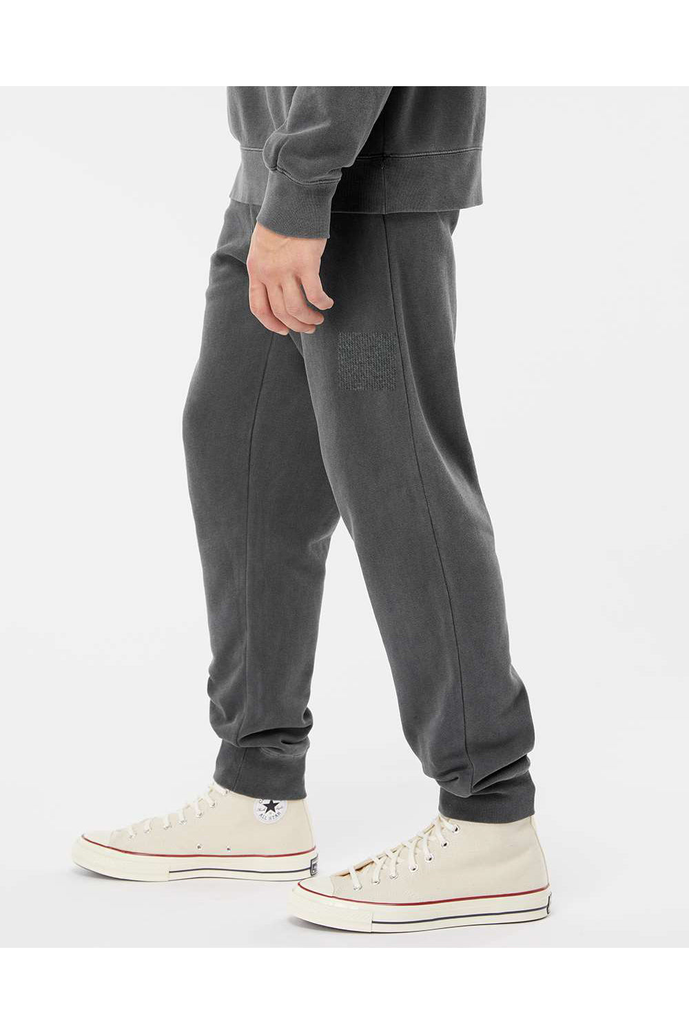 Independent Trading Co. PRM50PTPD Mens Pigment Dyed Fleece Sweatpants w/ Pockets Black Model Side