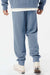 Independent Trading Company PRM50PTPD Mens Pigment Dyed Fleece Sweatpants w/ Pockets Slate Blue Model Back