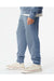 Independent Trading Co. PRM50PTPD Mens Pigment Dyed Fleece Sweatpants w/ Pockets Slate Blue Model Side