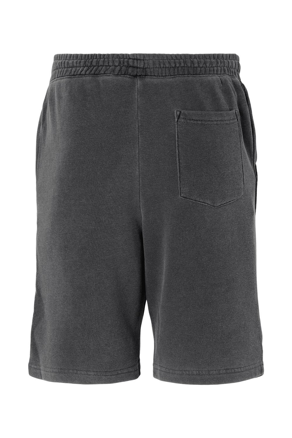 Independent Trading Co. PRM50STPD Mens Pigment Dyed Fleece Shorts w/ Pockets Black Flat Back
